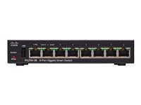 Cisco 250 Series SG250-08 - Switch - L3 - smart - 7 x 10/100/1000 + 1 x 10/100/1000 (PoE+ uplink) - rack-mountable - PoE+ SG250-08-K9-UK