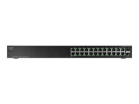 Cisco Small Business SG 100-24 - Switch - unmanaged - 22 x 10/100/1000 + 2 x combo Gigabit SFP - desktop, rack-mountable - refurbished SG100-24-EU-RF