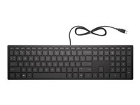 HP Pavilion 300 - Keyboard - USB - English - jet black - for Pavilion 24, 27, 590, 595, TP01 4CE96AA#ABB