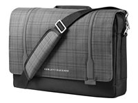HP Slim Ultrabook Messenger - Notebook carrying case - 15.6" - grey plaid, black twill F3W14AA