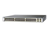 Cisco Catalyst 3750G-48PS-E - Switch - L3 - Managed - 48 x 10/100/1000 (PoE) + 4 x SFP - rack-mountable - PoE WS-C3750G-48PS-E-REF