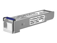 HPE - SFP (mini-GBIC) transceiver module - GigE - 1000Base-BX-U - LC single-mode - up to 10 km - for HPE E3500; OfficeConnect 1410 24; HPE Aruba 2530, 2615, 2915, 2930F 24, 2930F 48, 5406 J9143B