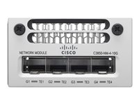 Cisco - Expansion module - 10 Gigabit SFP+ / SFP (mini-GBIC) x 4 - for Catalyst 3850-12, 3850-12X48, 3850-24, 3850-48; ONE Catalyst 3850-12 C3850-NM-4-10G