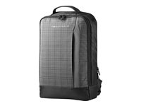 HP Slim Ultrabook Backpack - Notebook carrying backpack - 15.6" - grey plaid, black twill F3W16AA