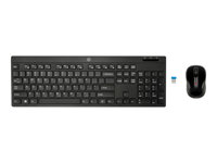HP - Keyboard and mouse set - wireless - QWERTY - English - black QY449AA#ABB