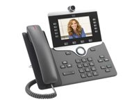 Cisco IP Phone 8845 - IP video phone - with digital camera, Bluetooth interface - SIP, SDP - 5 lines - charcoal - refurbished - TAA Compliant CP-8845-K9-RF
