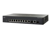 Cisco Small Business SF302-08P - Switch - L3 - Managed - 8 x 10/100 (PoE) + 2 x combo Gigabit SFP - desktop - PoE - refurbished SRW208P-K9-UK-RF
