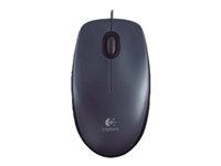 Logitech M100 - Mouse - right and left-handed - optical - 3 buttons - wired - USB - black 910-005003