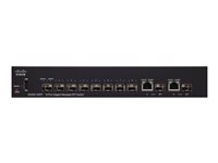 Cisco 250 Series SG350-10SFP - Switch - L3 - Managed - 8 x Gigabit SFP + 2 x combo Gigabit Ethernet/Gigabit SFP - desktop SG350-10SFP-K9-UK