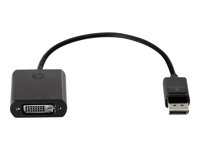 HP DisplayPort to DVI Adapter - DisplayPort adapter - DisplayPort (M) to DVI-D (F) - black - for ProBook 64X G4, 650 G4, 650 G5; ZBook 14 G2, 14u G4, 15 G2, 15u G2, 15u G3, 15u G4, 17 G3 F7W96AA