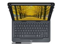 Logitech Universal Folio for 9-10 inch Tablets - Keyboard and folio case - wireless - Bluetooth 3.0 - Nordic 920-008340