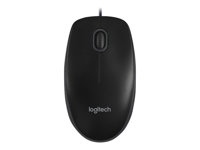 Logitech B100 - Mouse - right and left-handed - optical - 3 buttons - wired - USB - black 910-003357