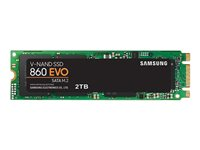 Samsung 860 EVO MZ-N6E2T0BW - SSD - encrypted - 2 TB - internal - M.2 2280 - SATA 6Gb/s - buffer: 2 GB - 256-bit AES - TCG Opal Encryption 2.0 MZ-N6E2T0BW