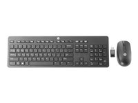 HP Slim - Keyboard and mouse set - wireless - 2.4 GHz - French T6L04AA#ABF