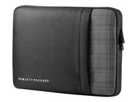 HP Ultrabook Professional Sleeve - Notebook sleeve - 12.5" - solid black with grey plaid accents - for EliteBook 1030 G1, 725 G3, 725 G4, 820 G3, 820 G4; EliteBook Folio G1; EliteBook x360 1020 G2; Pro Slate 12, 8; Pro Tablet 608 G1; Pro x2 612 G2; ProBook 11 G1 EE; ProBook x360 11 G3 EE, 11 G4 EE, 11 G5 EE; x2 201 G2; Elite x2 G4; Stream Pro 11 G5 F7Z98AA