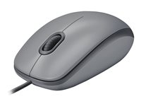 Logitech M110 Silent - Mouse - right and left-handed - optical - 3 buttons - wired - USB - mid grey 910-005490