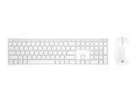 HP Pavilion 800 - Keyboard and mouse set - wireless - Belgium - white - for HP 20, 22, 24, 27, 460; Pavilion 24, 27, 590, 595, TP01; Pavilion Laptop 14, 15 4CF00AA#AC0