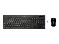 HP - Keyboard and mouse set - wireless - AZERTY - Belgium - black QY449AA#AC0