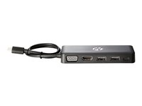HP Travel Hub - Port replicator - USB-C - VGA, HDMI - for EliteBook 1040 G4; EliteBook x360; ZBook 15 G3, 15 G4, 17 G3, 17 G4, Studio G3, Studio G4 Z9G82AA