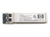 HPE B-Series - SFP+ transceiver module - 8Gb Fibre Channel (SW) - Fibre Channel - for Brocade 16Gb/12, 16Gb/24; HPE 8/24, 8/8; StoreFabric SN4000, SN6500, SN8600B 4-slot AJ716BR