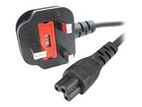 StarTech.com 3ft (1m) UK Laptop Power Cable, BS 1363 to C5 Clover Leaf, 2.5A 250V, 18AWG, Notebook/Laptop Replacement Cord, Printer Cable, UK Laptop Charger Cord, BS 1363 to IEC60320 C5 - Power Brick Cord - Power cable - IEC 60320 C5 to BS 1363 (M) - AC 250 V - 1 m - molded - black PXTNB3SUK1M